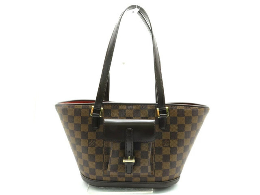 LOUIS VUITTON Tote Bag Manosque Damier Ebene Brown